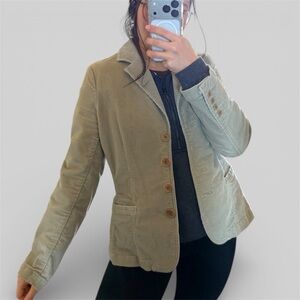 Eddie Bauer Women's Tan Corduroy Blazer Size 10 cotton